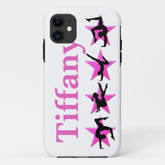  PINK STAR GEPERSONALISEERDE GYMNAST IPHONE CASE (Achterkant)