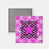 Pink Star Graffiti Magnet (Voorkant / Achterkant)