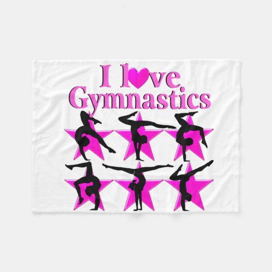  PINK STAR GYMNAST FLEECE DEKEN (Voorkant (Horizontaal))