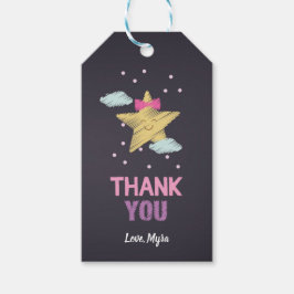 Pink Star Krijtbord Gift Label Cadeaulabel