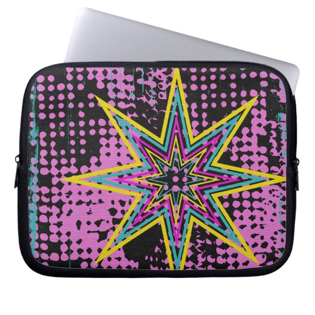 Pink Star Laptop Sleeve (Voorkant)