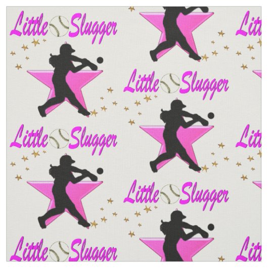 PINK STAR LITTLE SLUGGER SOFTBAL ONTWERP STOF (Swatch)