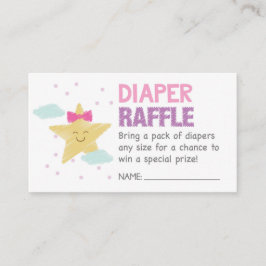 Pink Star Luier Raffle Ticket Informatiekaartje
