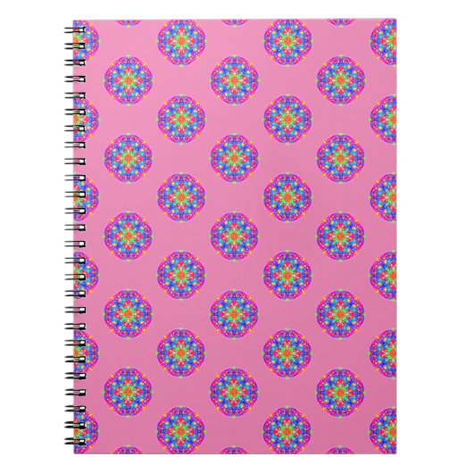 Pink Star Mandala Pattern Boho Notitieboek (Voorkant)