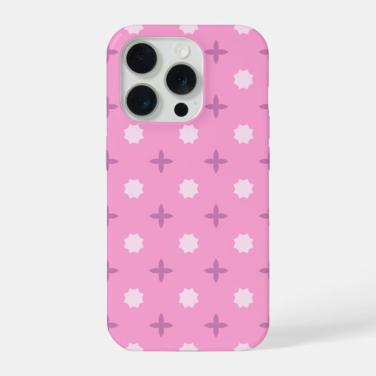 Pink Star Petal Dot Pattern iPhone Hoesje (Achterkant)