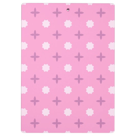 Pink Star Petal Dot Pattern Klembord (Achterkant)