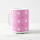 Pink Star Petal Dot Pattern Koffiemok (Voorkant links)