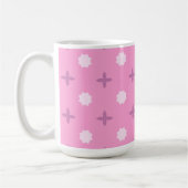 Pink Star Petal Dot Pattern Koffiemok (Links)