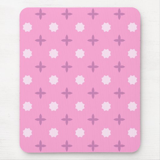 Pink Star Petal Dot Pattern Muismat (Voorkant)
