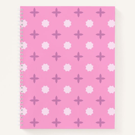 Pink Star Petal Dot Pattern Notitieboek (Voorkant)