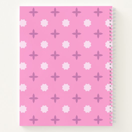 Pink Star Petal Dot Pattern Notitieboek (Achterkant)
