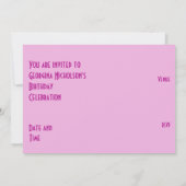 Pink Star 'VIP PASS' bord roze horizontaal Kaart (Achterkant)