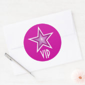 Pink Star VIP ronde sticker roze (Envelop)