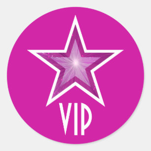 Pink Star VIP ronde sticker roze