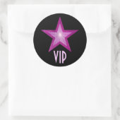 Pink Star VIP ronde sticker zwart (Tas)