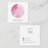 PINK STAR WATERVERF CIRCLE STUD EARRING DISPLAY VIERKANTE VISITEKAARTJE (Voorkant / Achterkant)