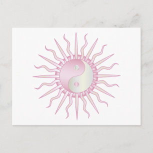 Pink Starburst Yin Yang Briefkaart