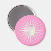 Pink Starburst Yin Yang Magneet (Voorkant / Achterkant)