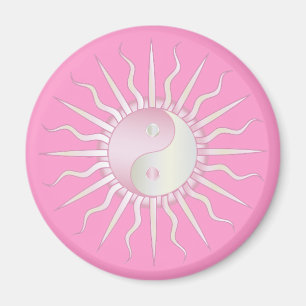 Pink Starburst Yin Yang Magneet