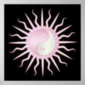 Pink Starburst Yin Yang Poster (Voorkant)