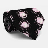 Pink Starburst Yin Yang Stropdas (Opgerold)