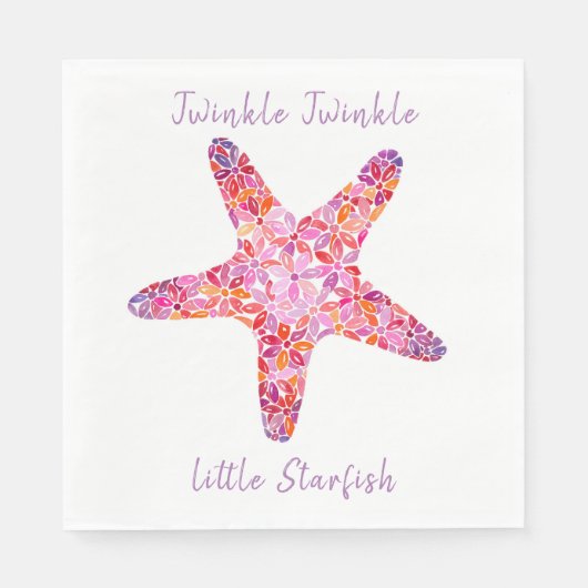 Pink Starfish party luiers Servet (Voorkant)