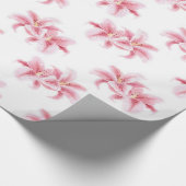 Pink Stargazer Lilies Pattern Cadeaupapier (Hoek)