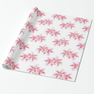 Pink Stargazer Lilies Pattern Cadeaupapier