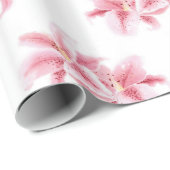Pink Stargazer Lilies Pattern Cadeaupapier (Rol Hoek)
