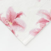 Pink Stargazer Lilies Pattern Fleece Deken (Hoek)