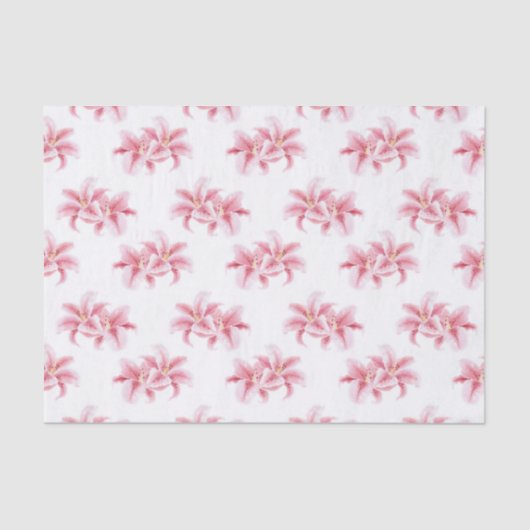 Pink Stargazer Lilies Pattern Tissuepapier (Voorkant)