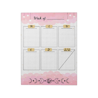 Pink Starry Sky Bullet Journal Weekplanner Notitieblok