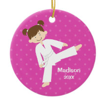 Pink Stars Taekwondo Karate Girl gepersonaliseerd