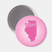 Pink State Illinois Magnet (Voorkant / Achterkant)