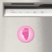 Pink State Illinois Magnet (Insitu (Vaatwasser))