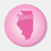 Pink State Illinois Magnet (Voorkant)