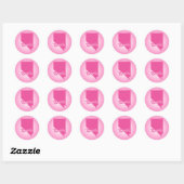 Pink State Nevada Classic Round Sticker (Vel)