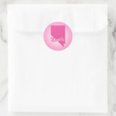 Pink State Nevada Classic Round Sticker (Tas)