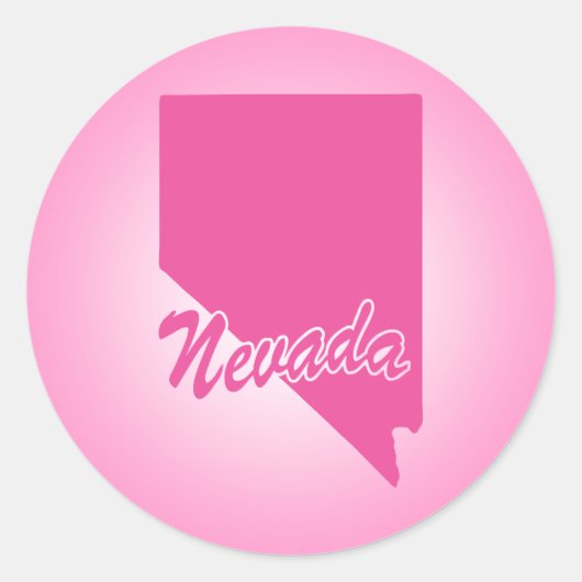 Pink State Nevada Classic Round Sticker (Voorkant)