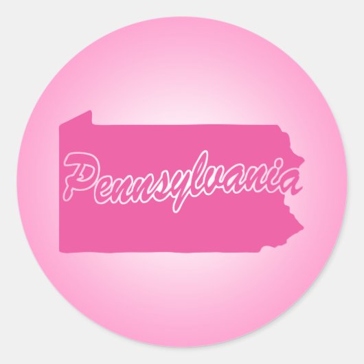Pink State Pennsylvania Classic Round Sticker (Voorkant)