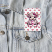 Pink, Stay Sassy, Highland Koeien Button (Insitu)