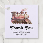 Pink Steam Train Dank u Bedankjes Labels (Voorkant)