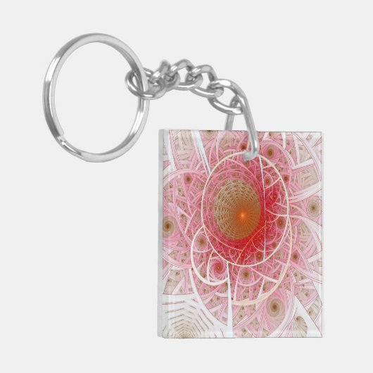 Pink Steampunk Abstract Sleutelhanger (Voorkant Links)
