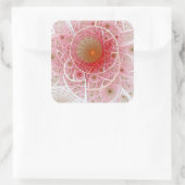 Pink Steampunk Abstract Vierkante Sticker (Tas)