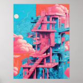 Pink Steps Building Poster (Voorkant)