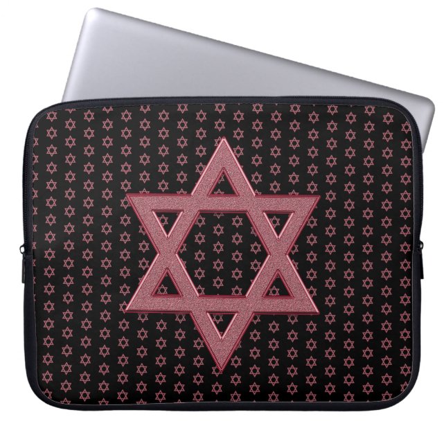 Pink Ster van David Naadloos Laptop Sleeve (Voorkant)
