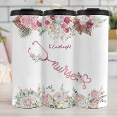 Pink Stethoscope Floral Nurse Tribute Thermosbeker