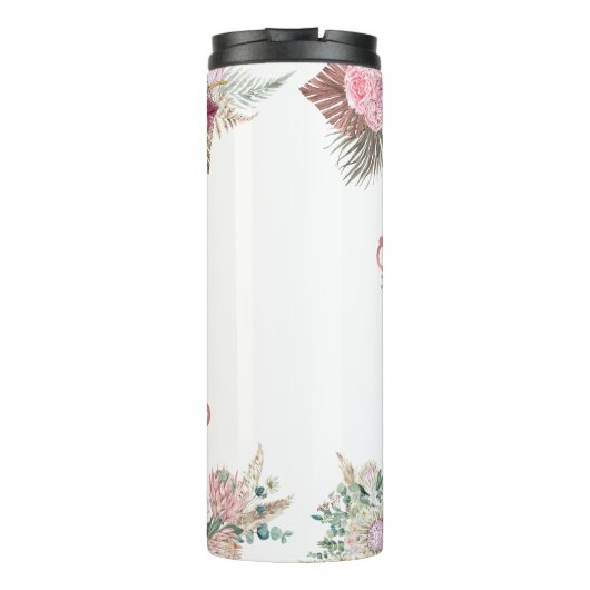 Pink Stethoscope Floral Nurse Tribute Thermosbeker (Achterkant)