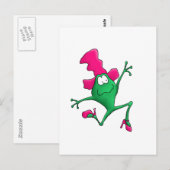 Pink Stilletto Happy Frog Briefkaart (Voorkant / Achterkant)