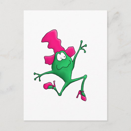 Pink Stilletto Happy Frog Briefkaart (Voorkant)